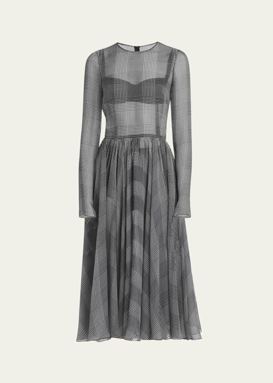 knee length dresses for ladies Gray dress woman chiffon dress custom made midi dress with black detai –  Xiaolizi