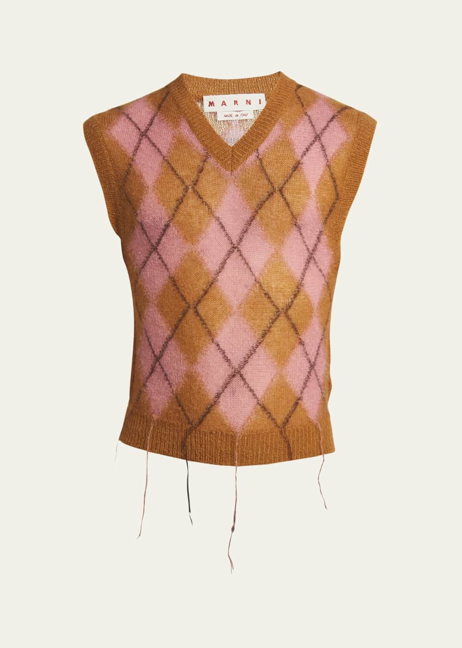 Image 1 of 1: Men's Argyle V-Neck Sweater Vest