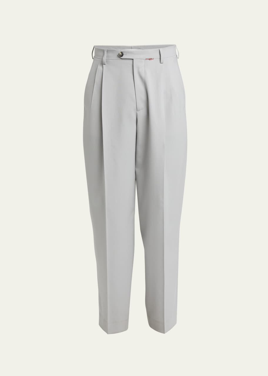 パンツ Marni Relaxed-Fit Trousers With Pleated Front Marni Men's Pleated Wool Loose-Fit Pants - Bergdorf Goodman