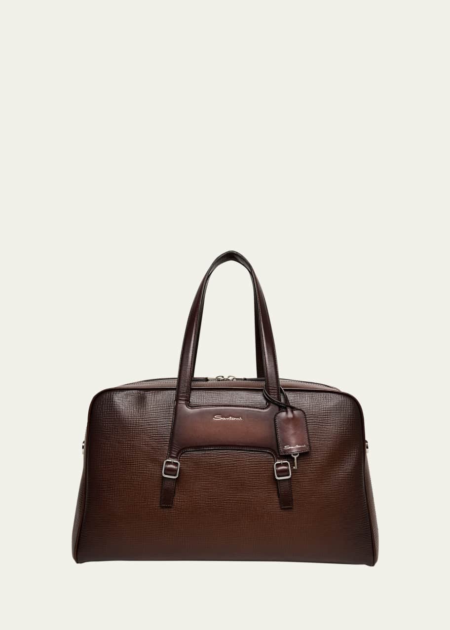 Santoni Men's Leather Weekender Duffel Bag - Bergdorf Goodman