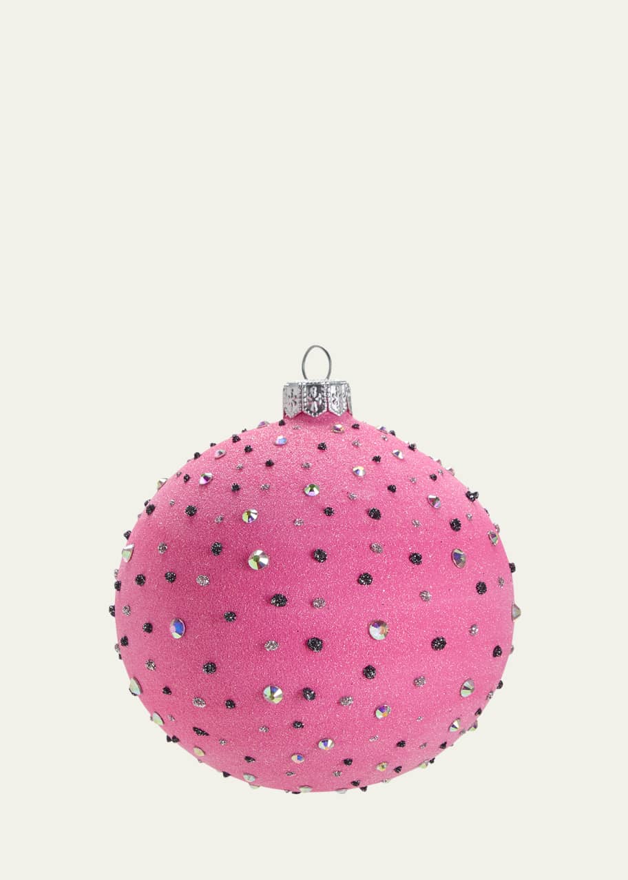 Image 1 of 1: Couture Hot Pink Ornament With Crystals