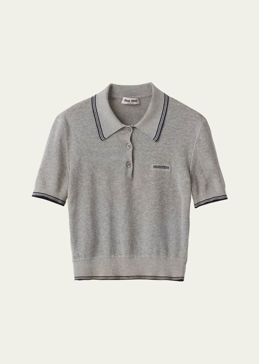 Miu Miu Cropped Polo Top - Bergdorf Goodman