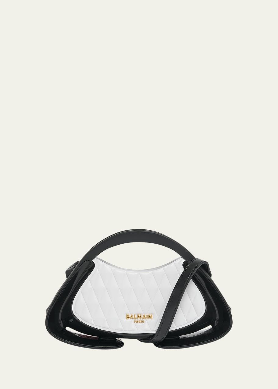 Balmain Jolie Madam Small Top-Handle Bag in Quilted Polyurethane