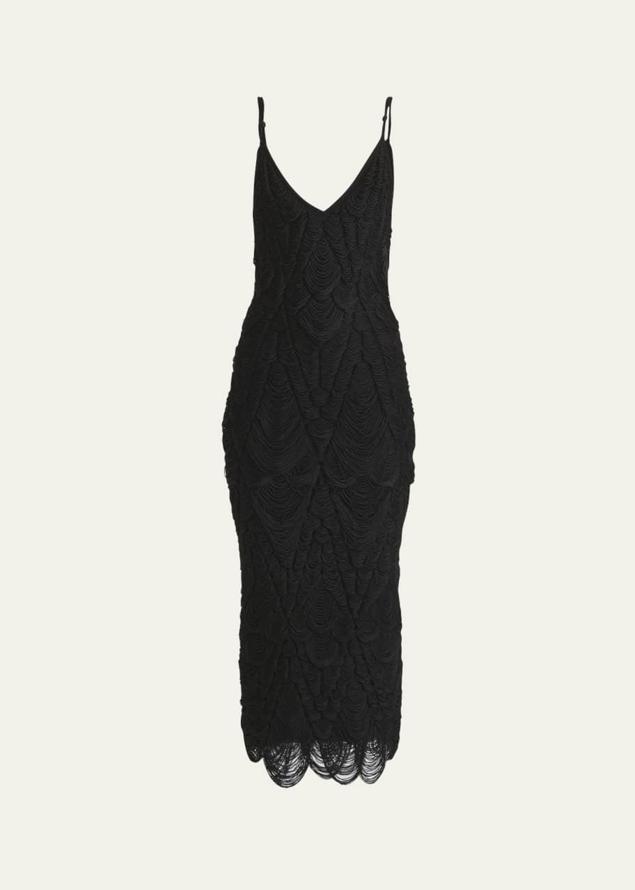 Ferragamo Macrame Knit Midi Dress - Bergdorf Goodman