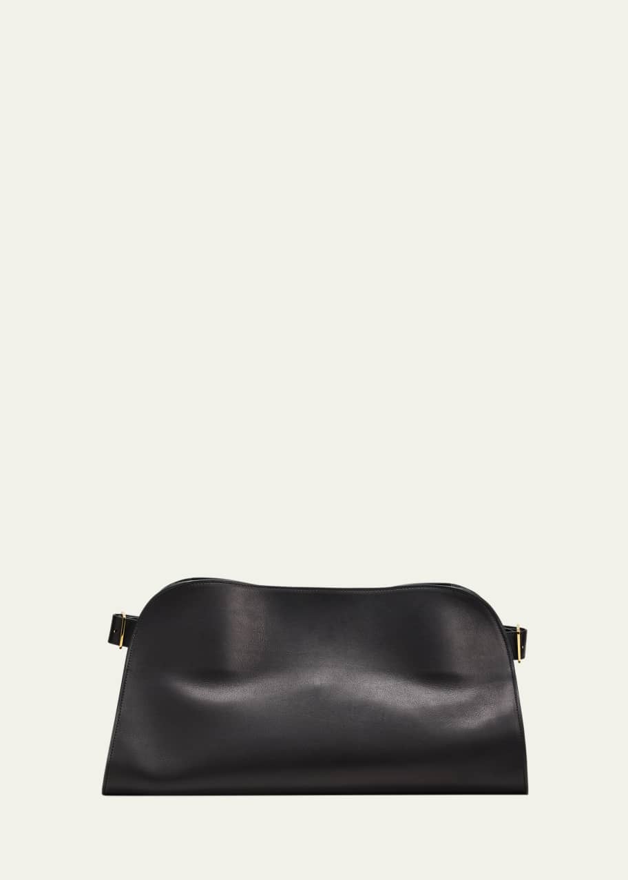 THE ROW Margaux E/W Clutch in Saddle Leather - Bergdorf Goodman