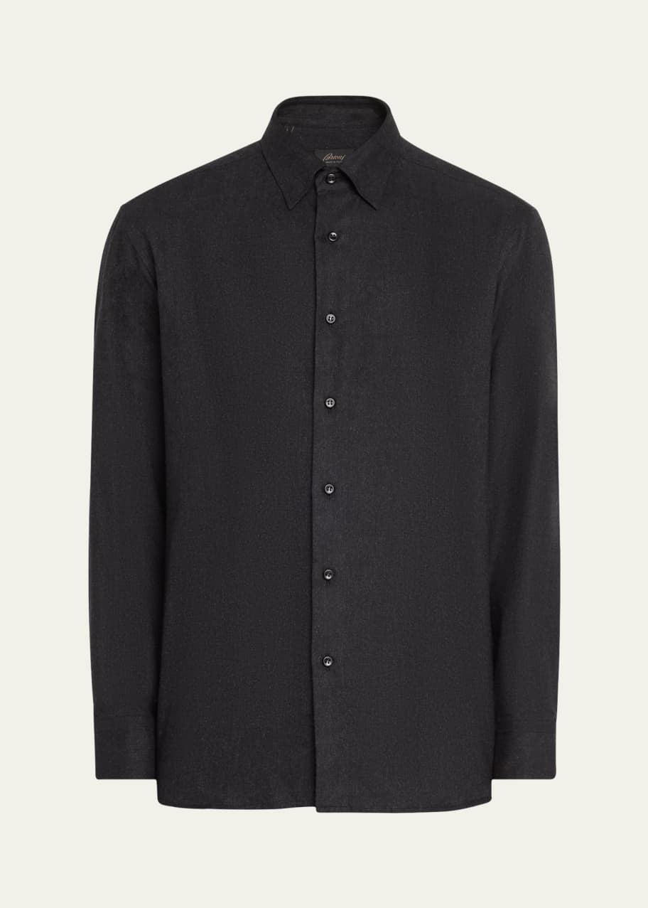 Image 1 of 1: Men's Cotton and Cashmere Flannel Sport Shirt