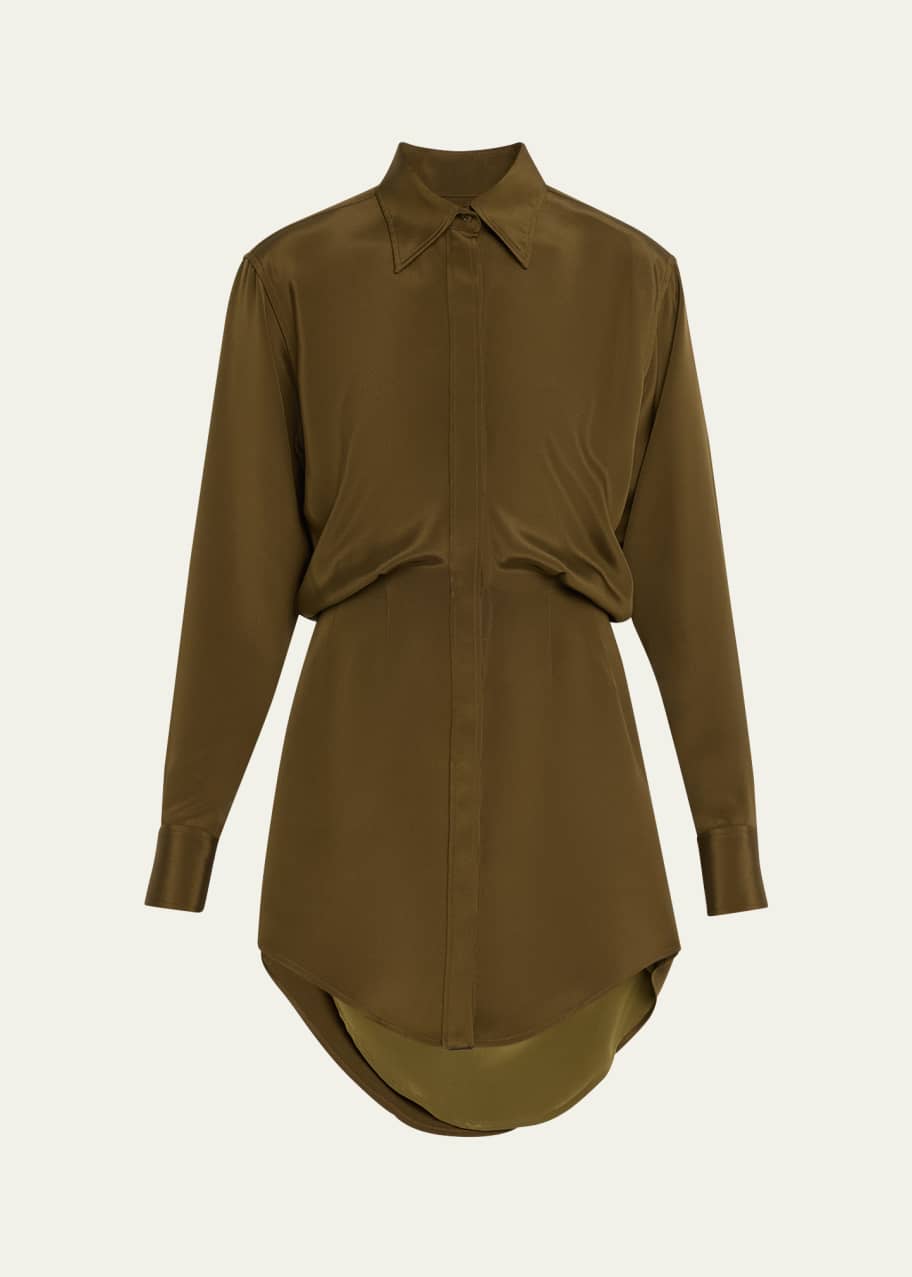 brandon maxwell vera shirt dress Brandon Maxwell The Vera Button Down Mini Silk Shirtdress