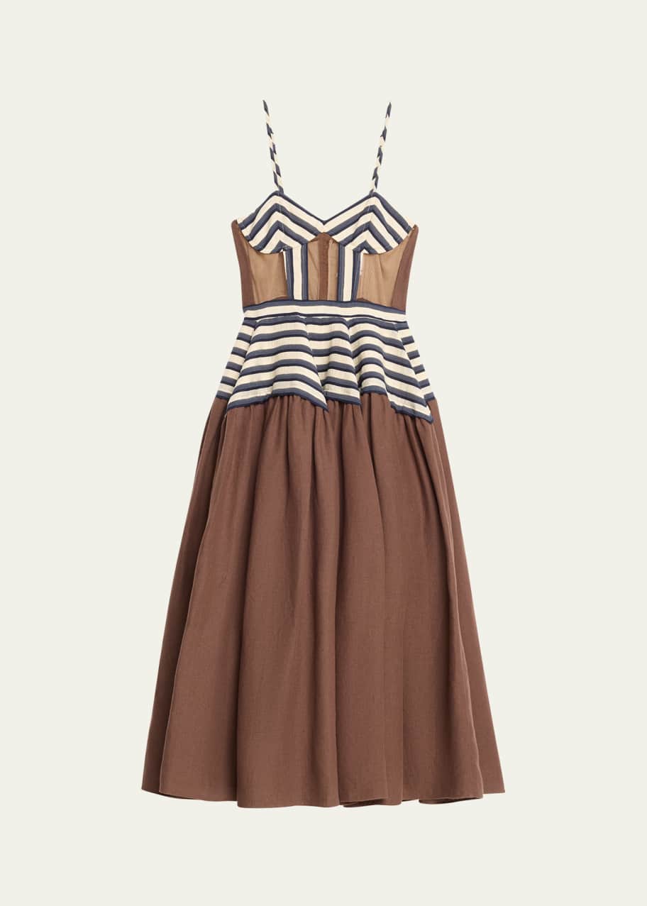 blue dress for baby girl 50s Dress in Dot Jacquard Mikado – Rosie Assoulin