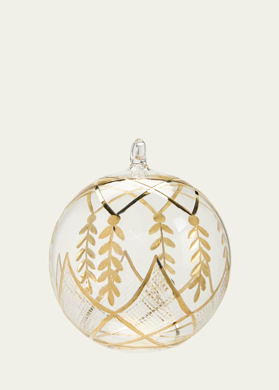 Image 1 of 1: Clear Golden Leaf Christmas Ornament