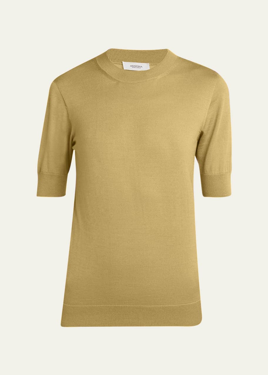 Image 1 of 1: Cashmere Silk Jersey T-Shirt