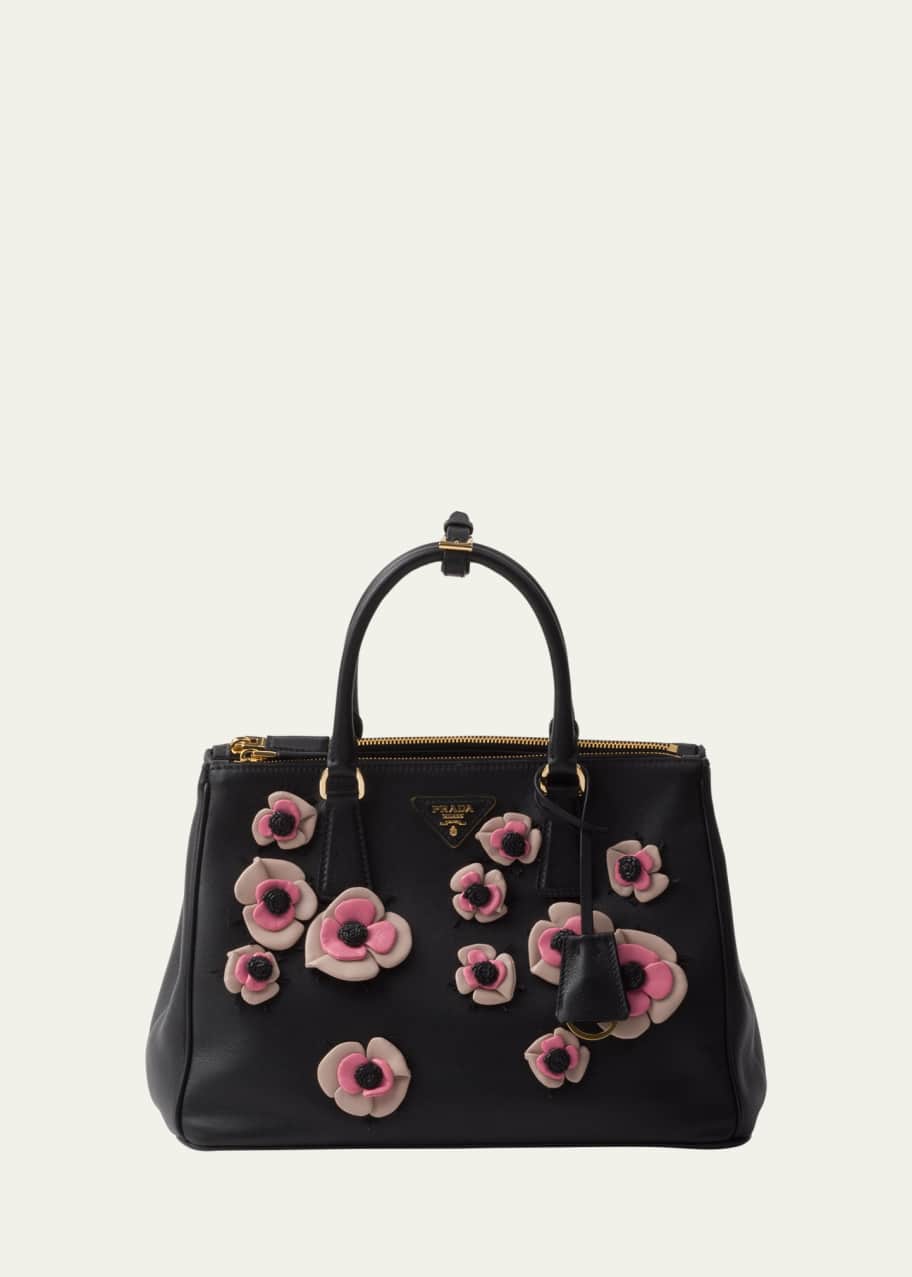 Image 1 of 1: Galleria Floral Leather Top-Handle Bag