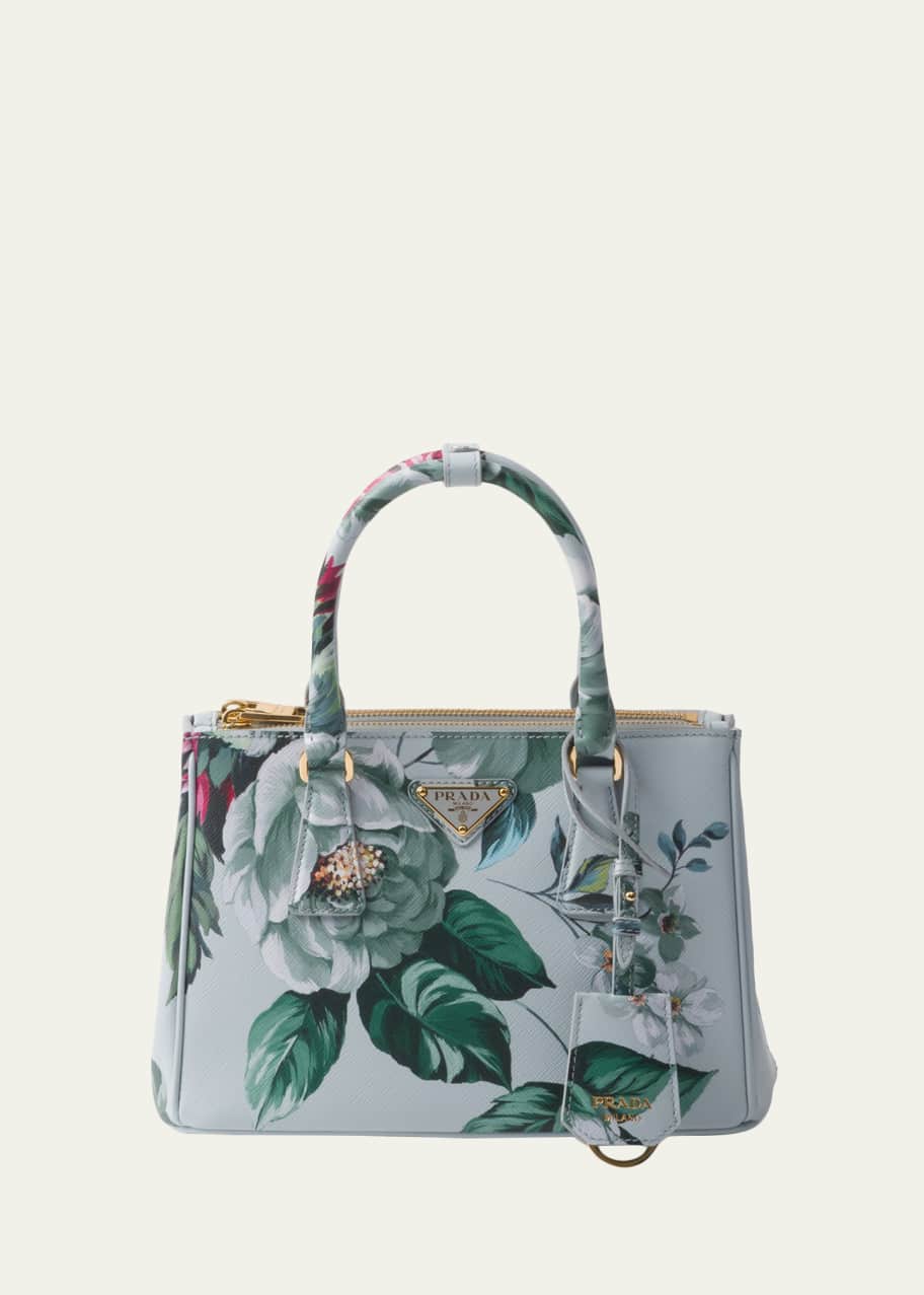 Prada Galleria Flower-Print Leather Top-Handle Bag - Bergdorf Goodman