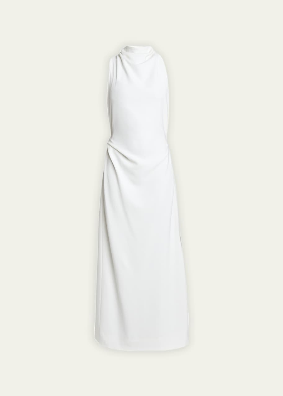 Image 1 of 1: Selena Backless Twist Back Matte Viscose Crepe Dress