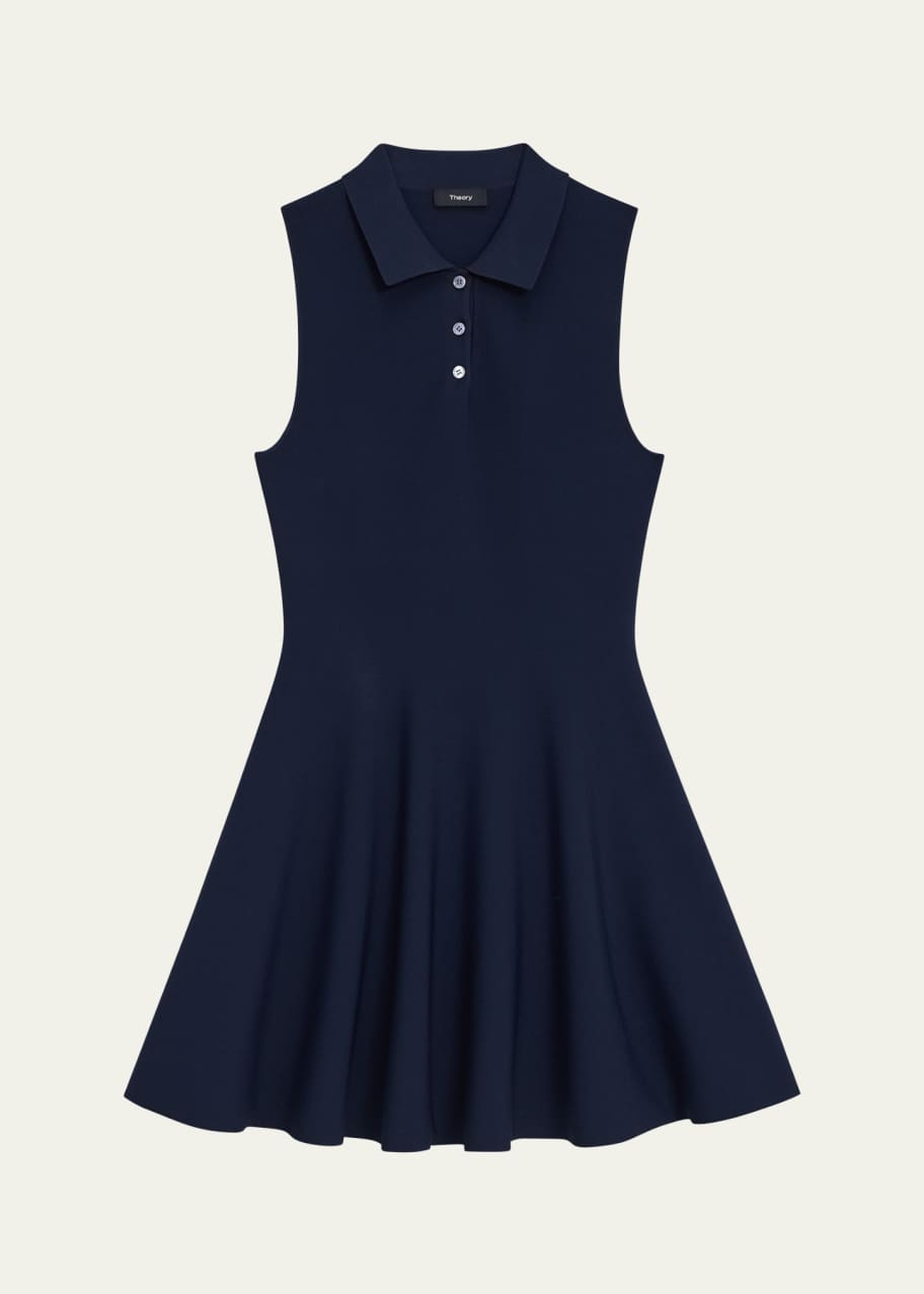 Theory Flared Sleeveless Mini Polo Dress - Bergdorf Goodman