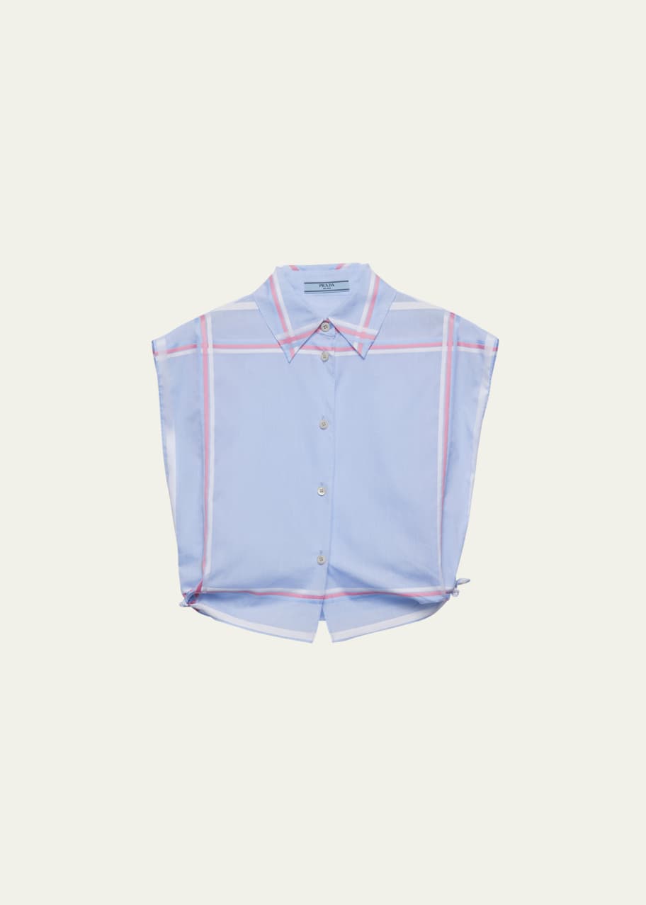 Image 1 of 1: Checked Crop Cotton Shirt