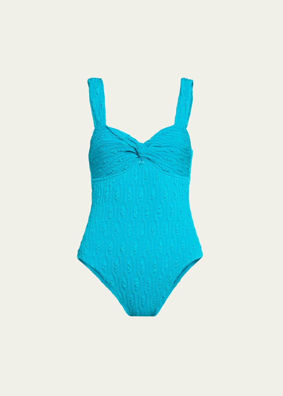 Image 1 of 1: Nessa Twist-Front One-Piece Swimsuit