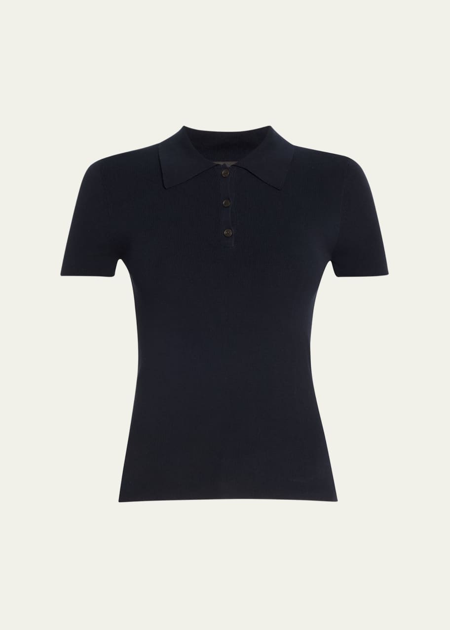 Image 1 of 1: Solana Ribbed Polo Sweater