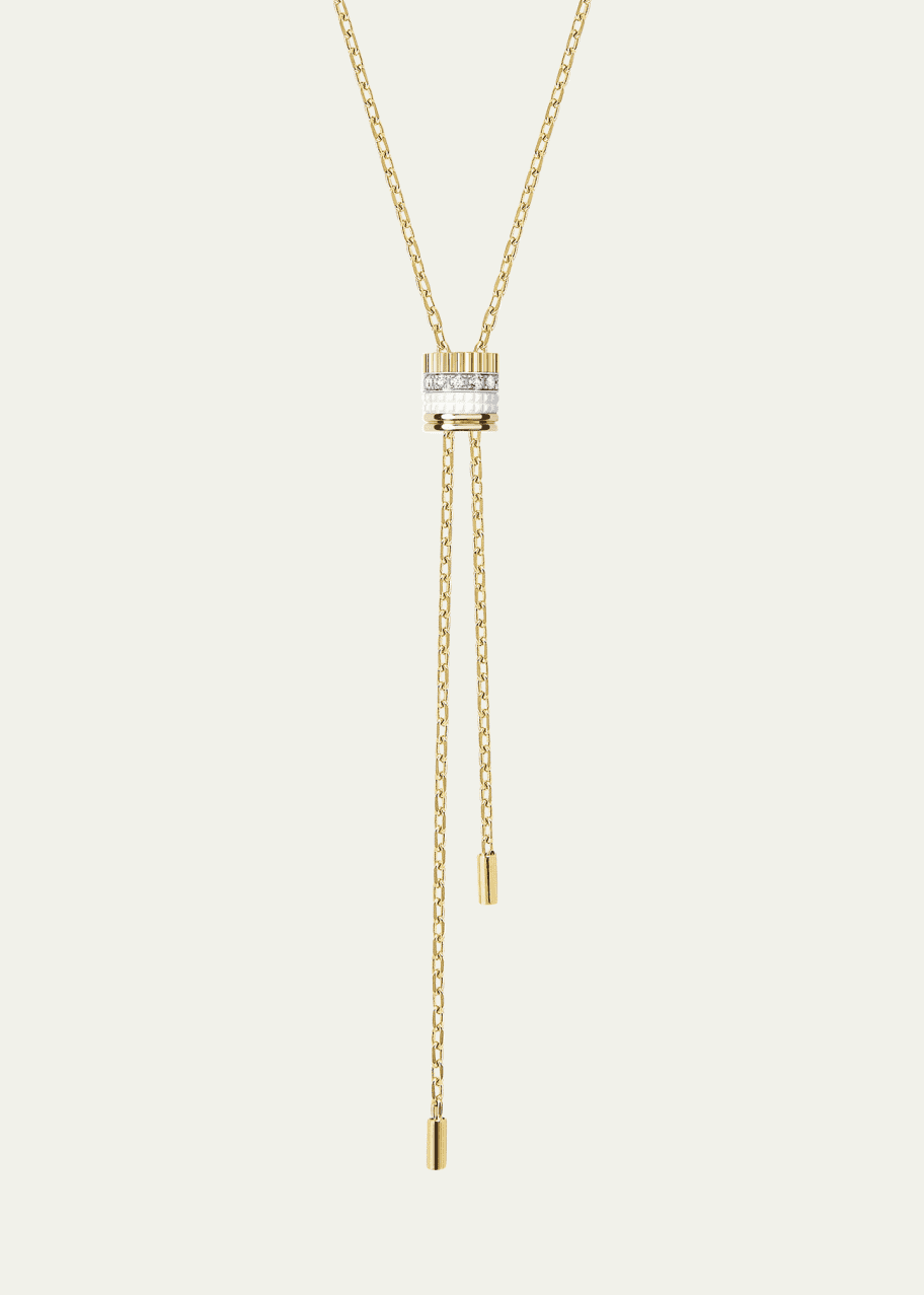 Image 1 of 1: Quatre Classique White PVD and Diamond Necklace