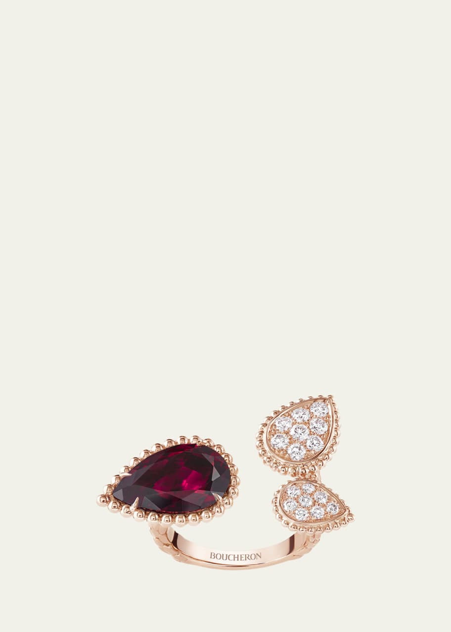 Image 1 of 1: Serpent Boheme Motif Rhodolite and Diamond Ring