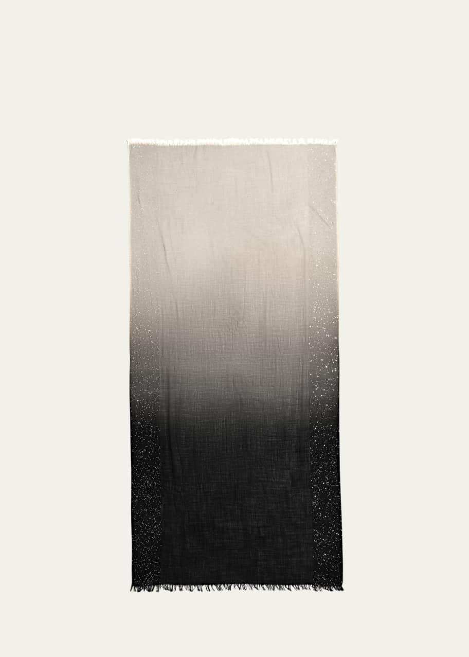 Image 1 of 1: Dania Sequined Ombre Wool-Silk Scarf