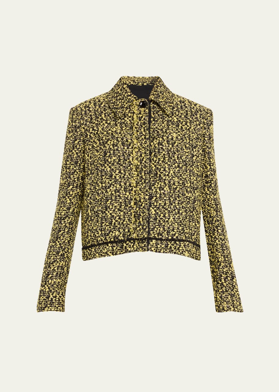 Image 1 of 1: Tweed Button Front Jacket