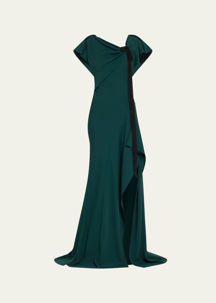 Image 1 of 1: Ruched Fluid Crepe Gown