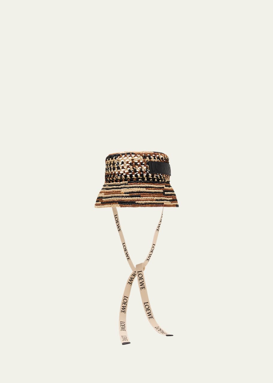 【LOEWE】 Jasmine raffia bucket hat Loewe Raffia Bucket Hat - Neutrals Hats, Accessories