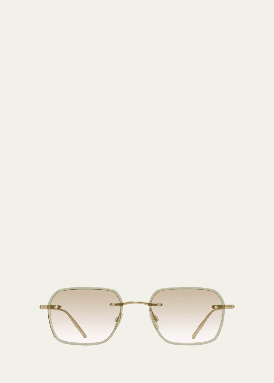 Image 1 of 1: Men's Louie Titanium and Acetate Square Sunglasses