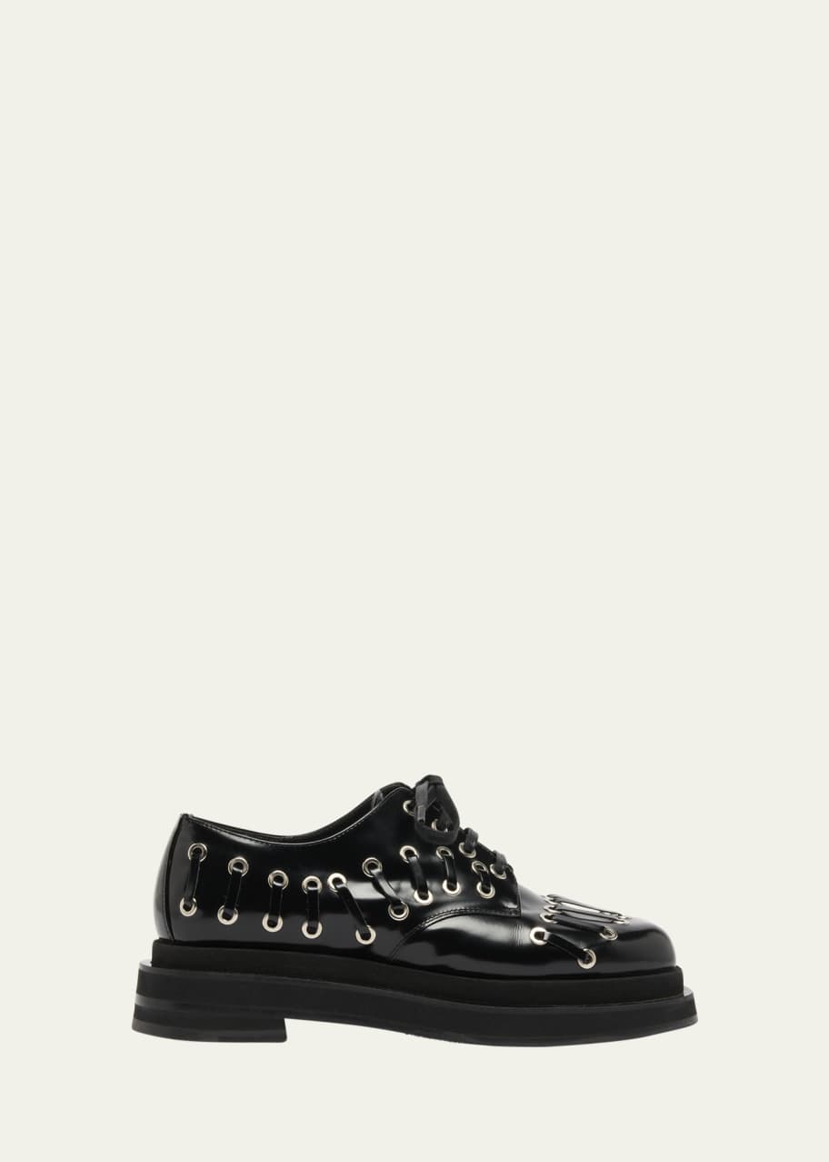 K*o様  × Simone Rochaパール レザー ダービーシューズ Simone Rocha Multi-Lace Leather Platform Loafers - Bergdorf Goodman