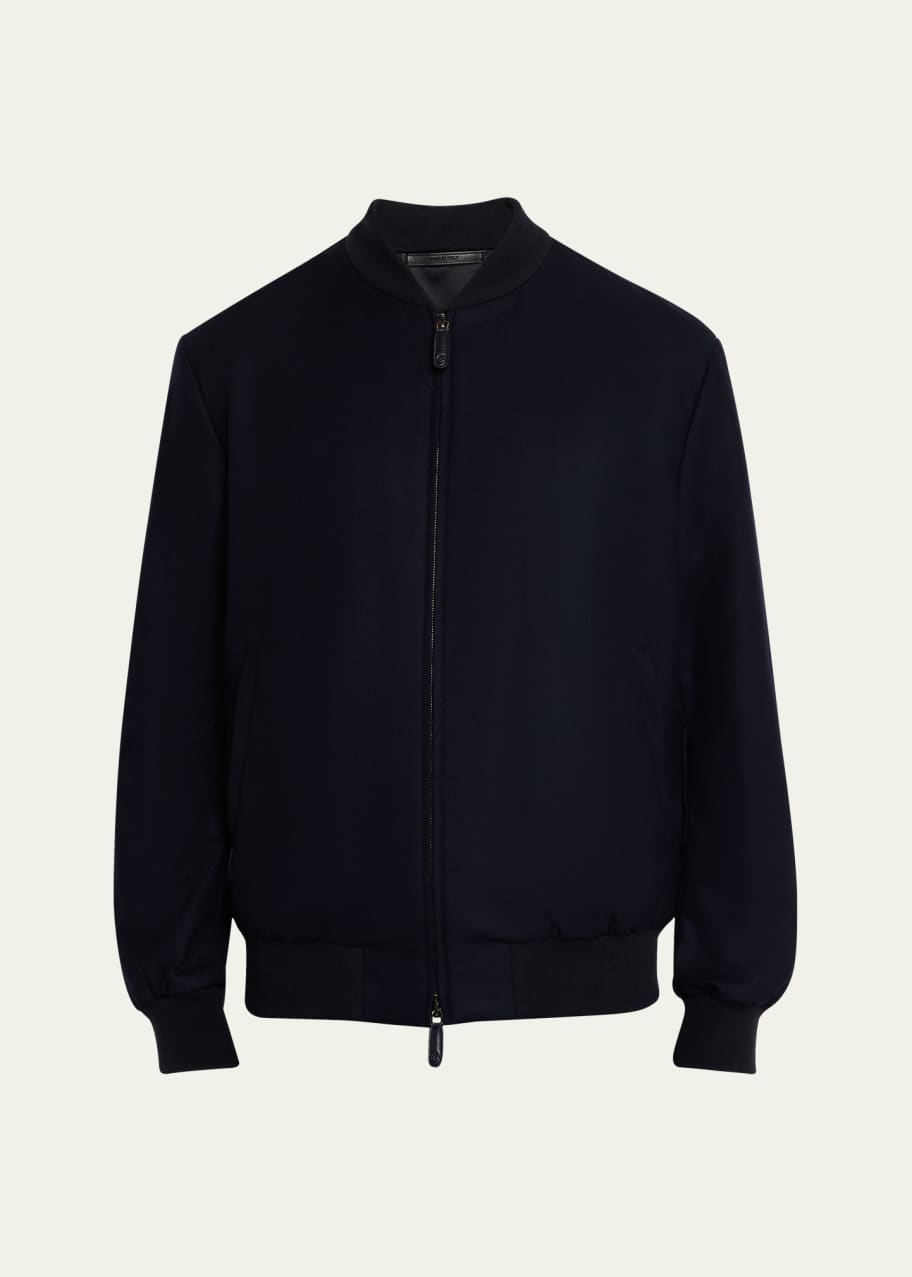 Image 1 of 1: Men's Cashmere Bomber Jacket