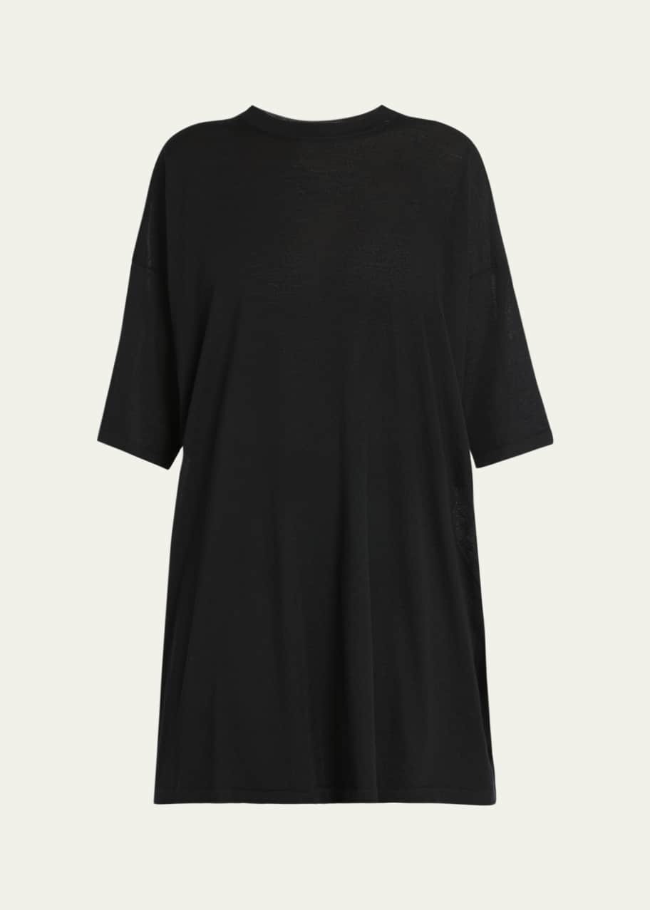 Image 1 of 1: Graig Short-Sleeve Oversized Cashmere Top