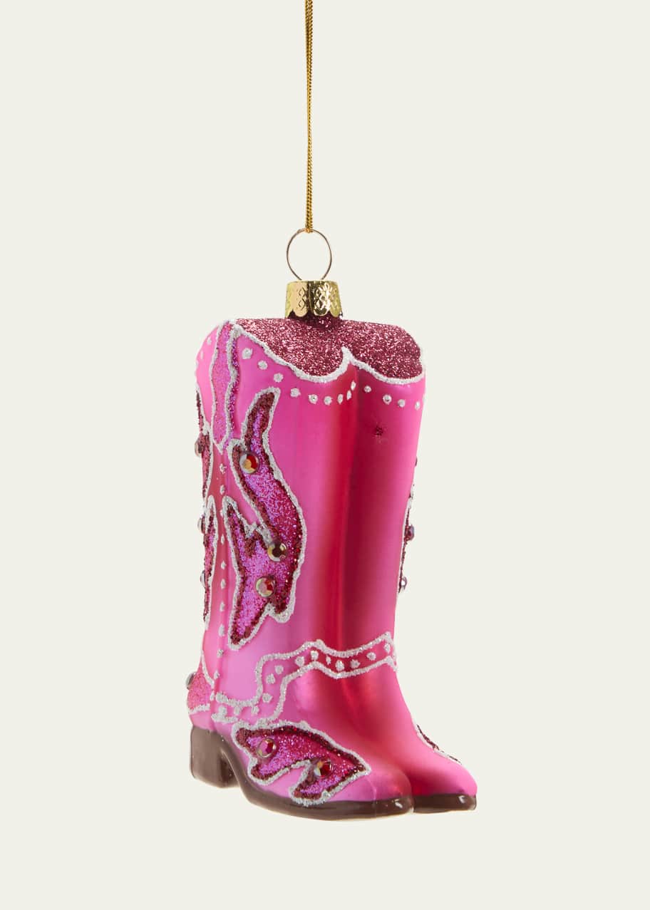 Image 1 of 1: Cowgirl Boots Glass Ornament