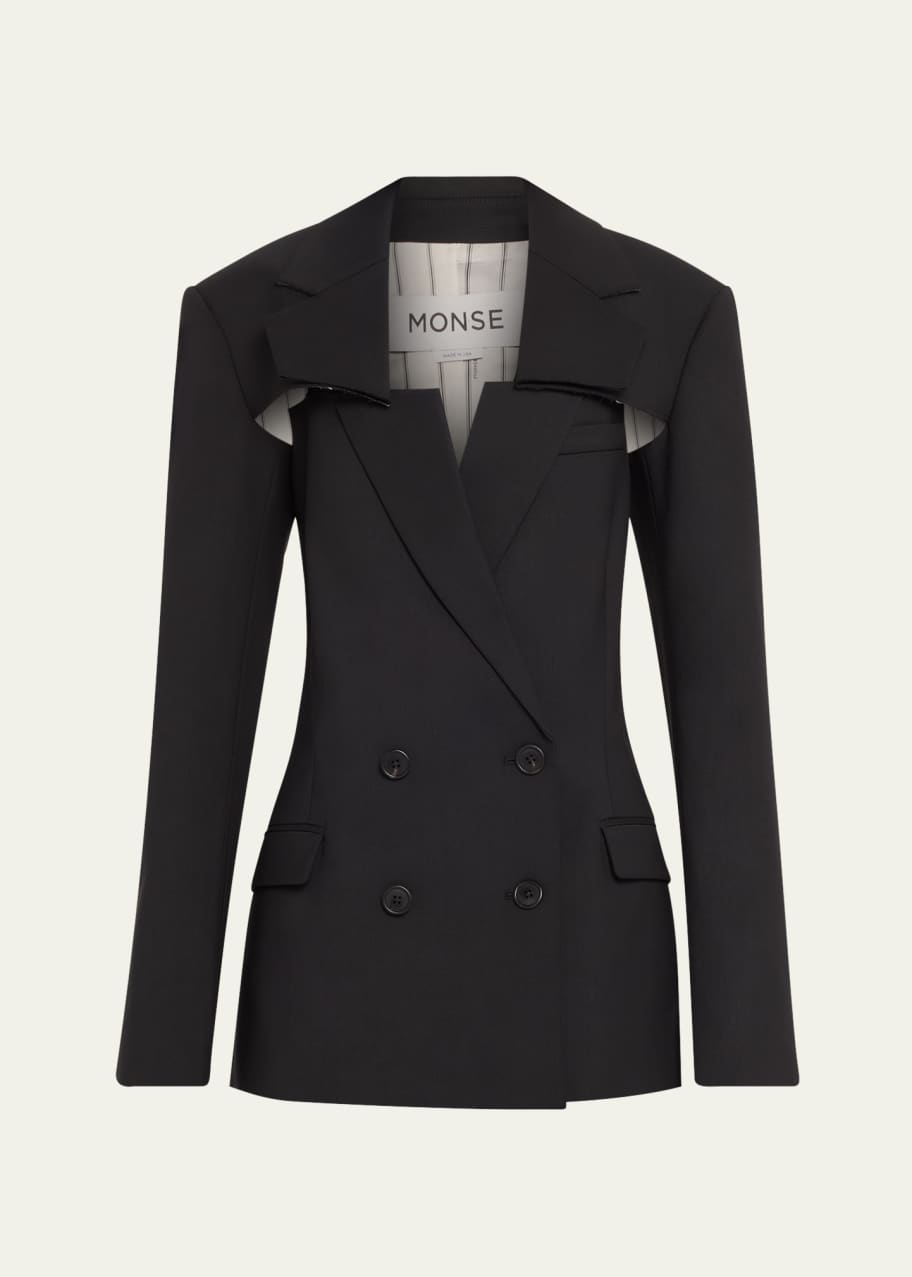 Image 1 of 1: Slashed Two-Piece Wool Blazer