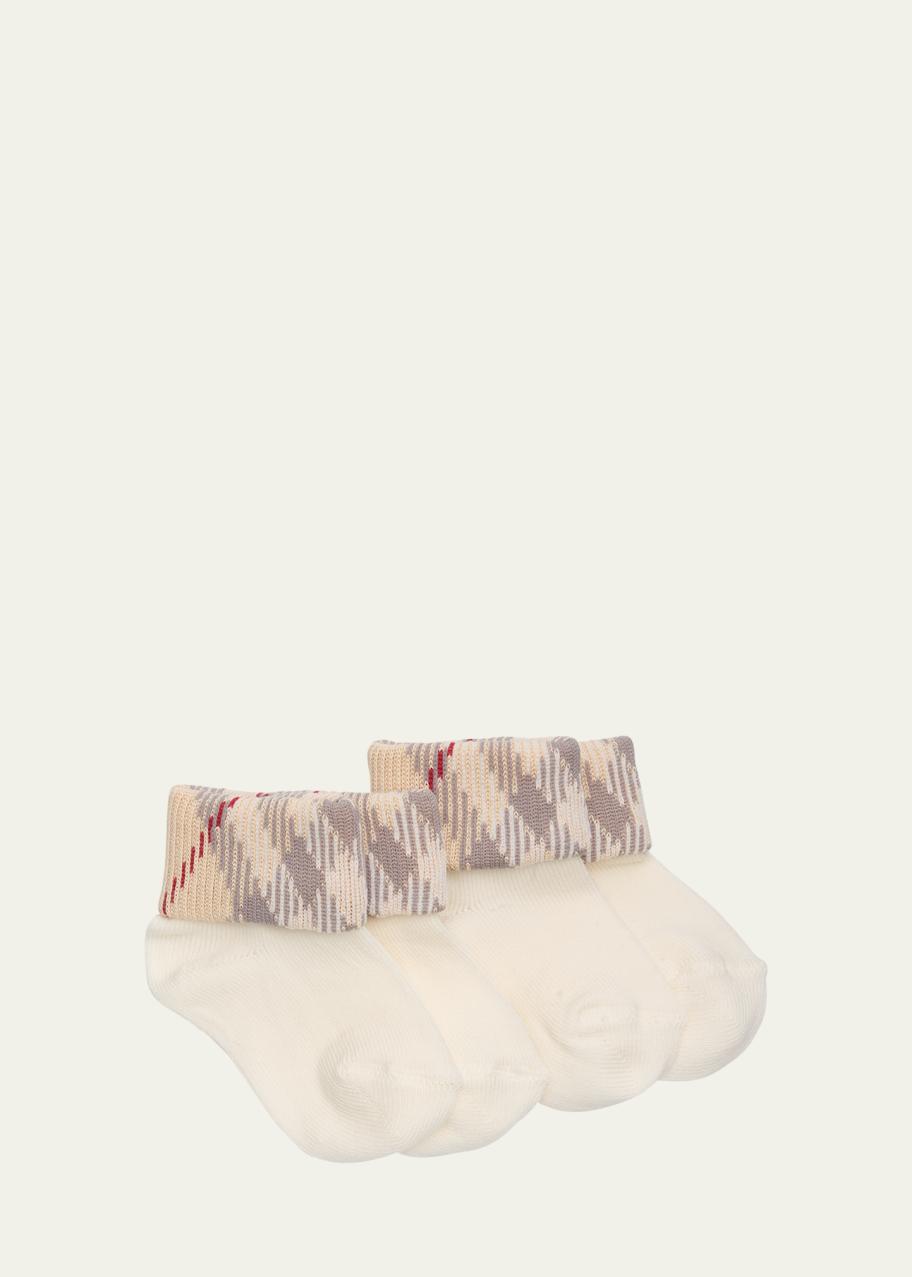Burberry Kid's 2-Pack Check-Print Socks, Size Newborn-18M - Bergdorf ...