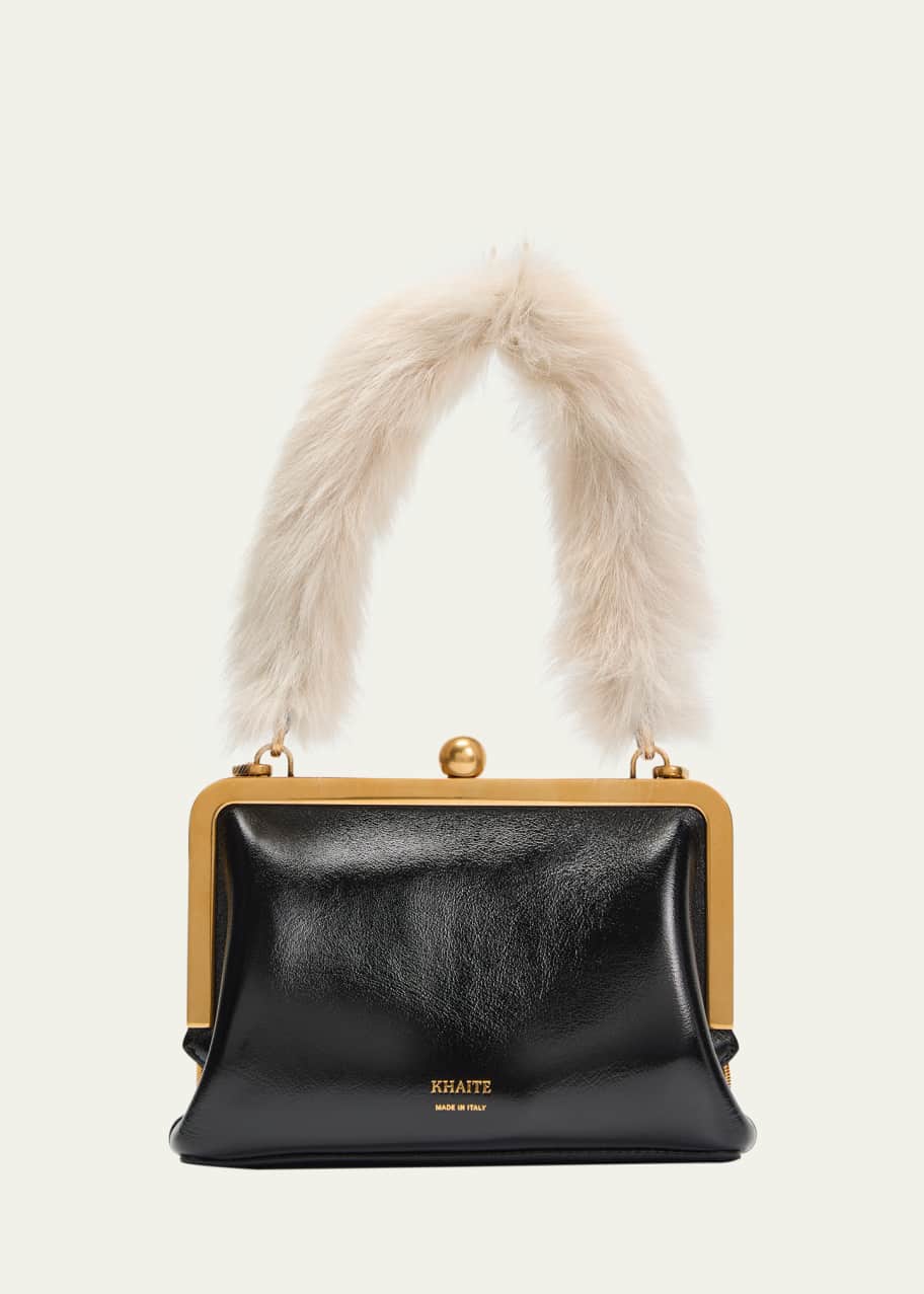 Khaite Lilith Small Sheep Shearling Fur Top-Handle Bag - Bergdorf