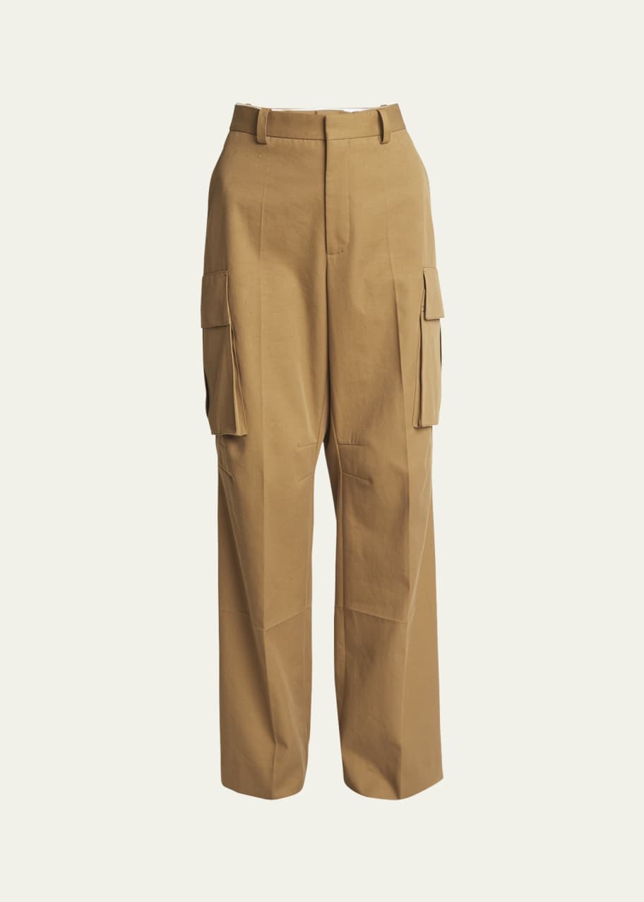 ボトムスその他 Victoria Beckham Tobacco-coloured cotton cargo trousers Victoria Beckham Tobacco-coloured cotton cargo trousers