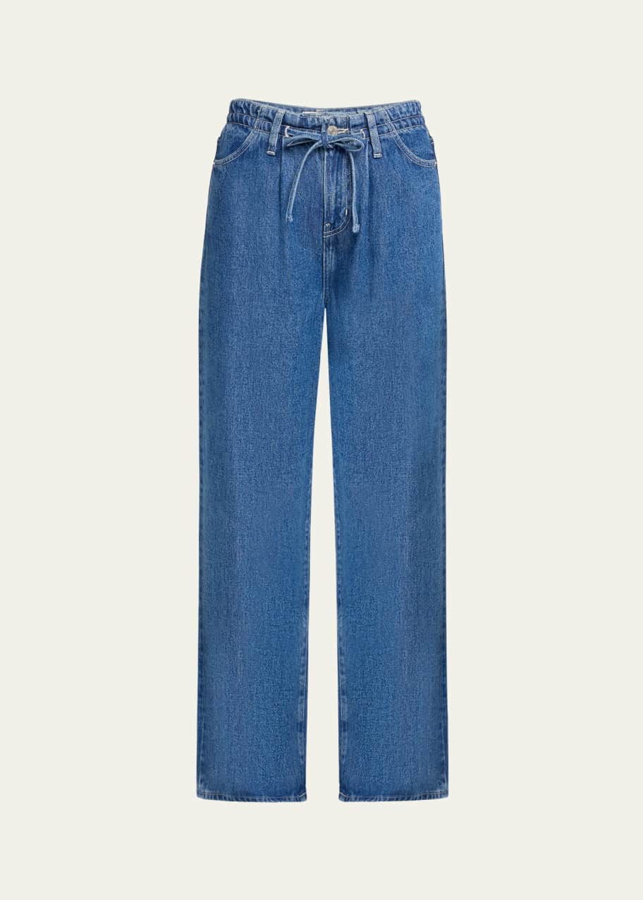 Image 1 of 1: Super Drape Drawstring Wide-Leg Jeans