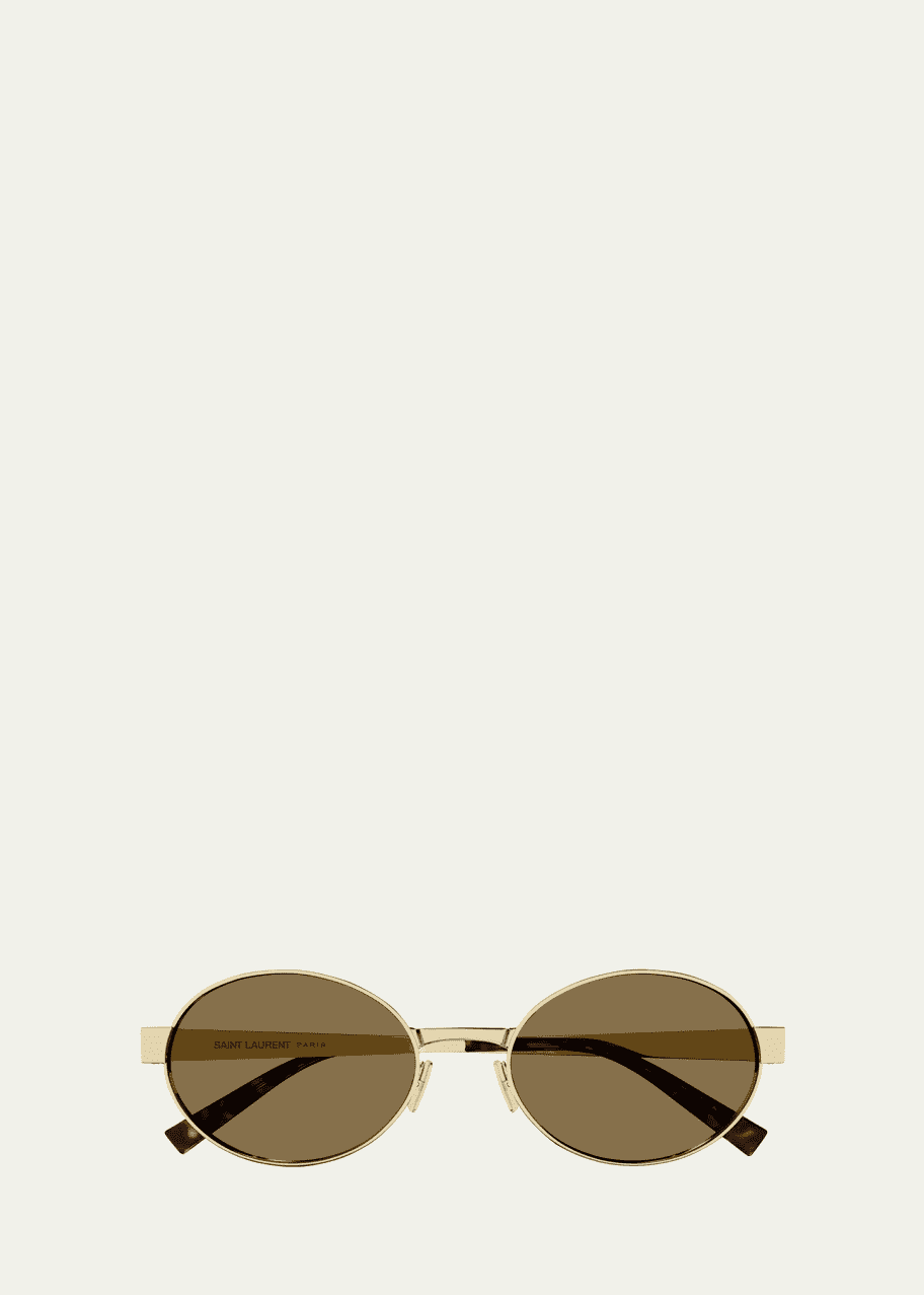 Image 1 of 1: Feminine Fashion Icons Metal Oval Sunglasses