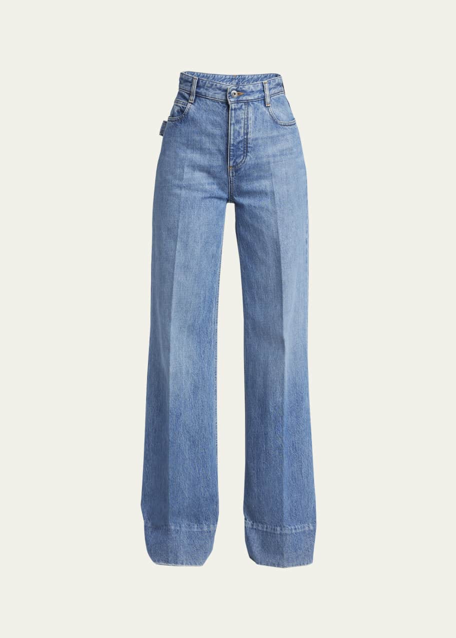Bottega Veneta Women Pantaloni A Gamba Ampia In Denim