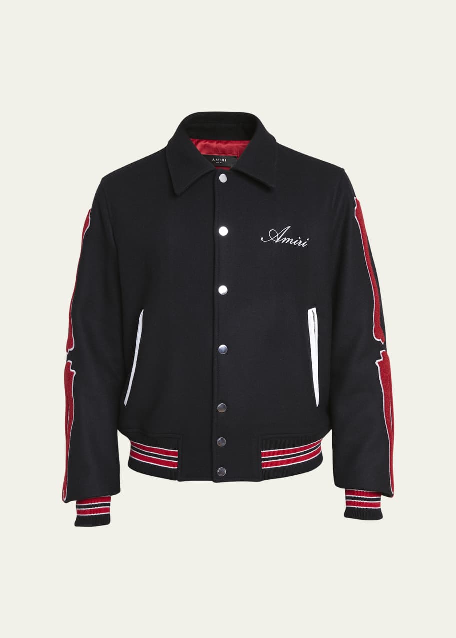 Amiri Men's Chenille Bones Varsity Jacket - Bergdorf Goodman