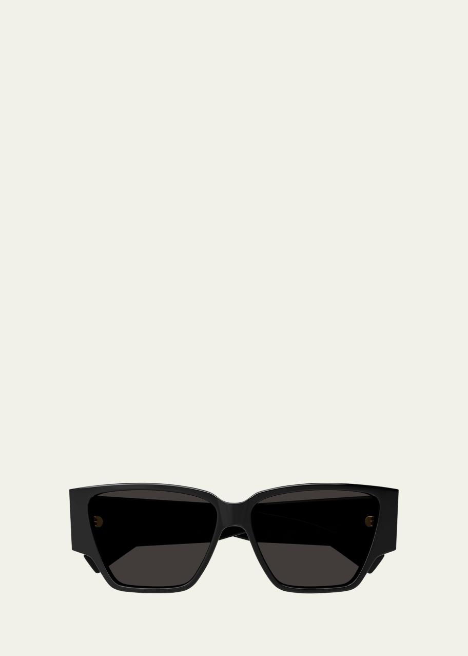 Bottega Veneta Logo Black Acetate Butterfly Sunglasses  display picture 1