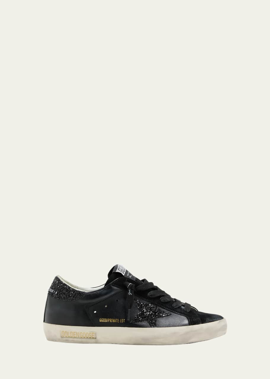 Image 1 of 1: Super Star Glitter Leather Sneakers