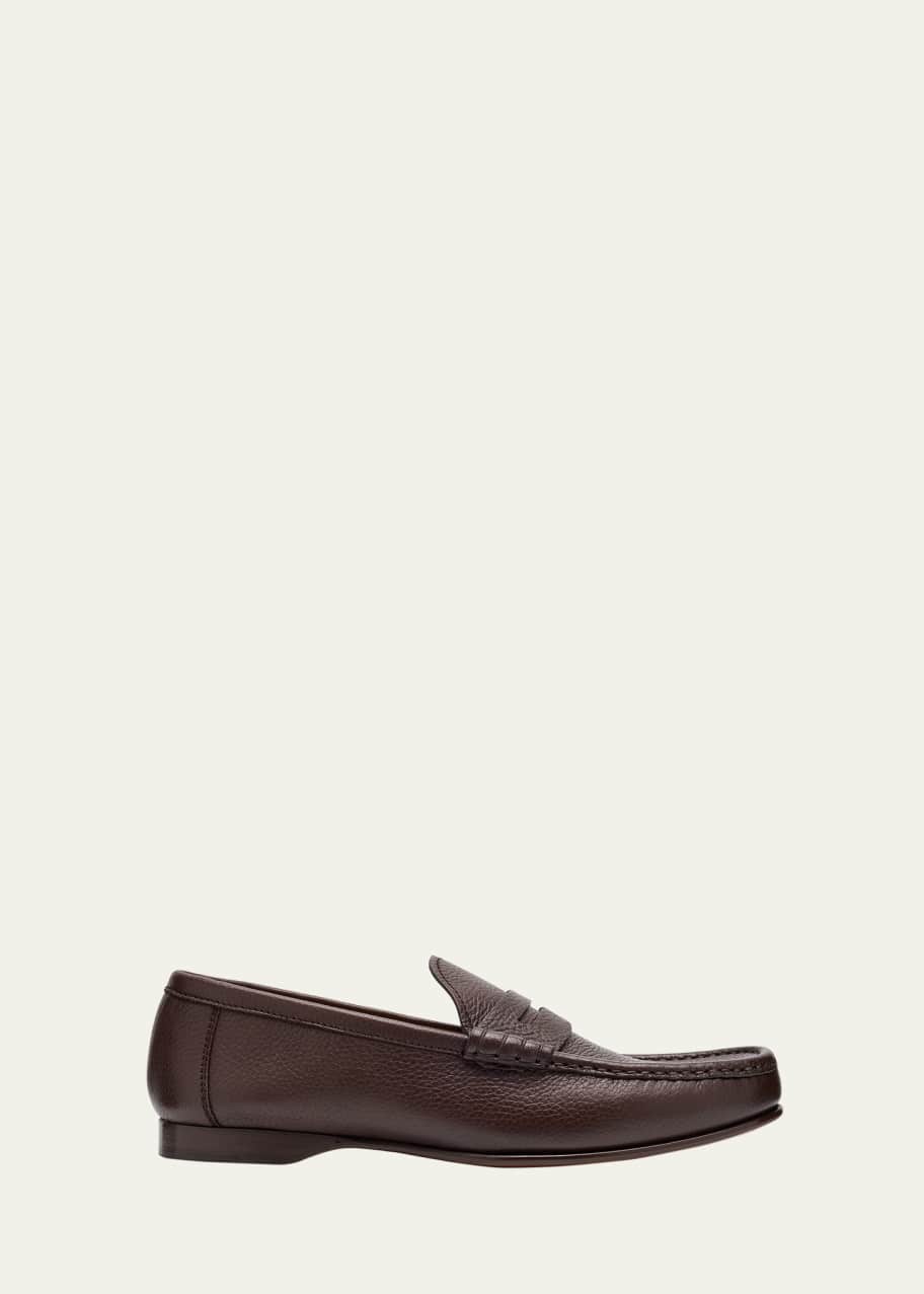 Image 1 of 1: Men's Chalmers Grained Leather Penny Loafers