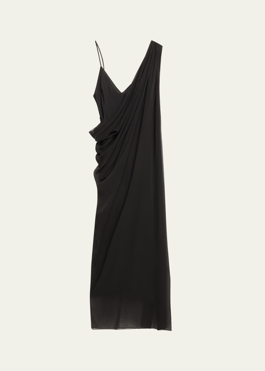 Image 1 of 1: Taj Long Draped Silk Dress