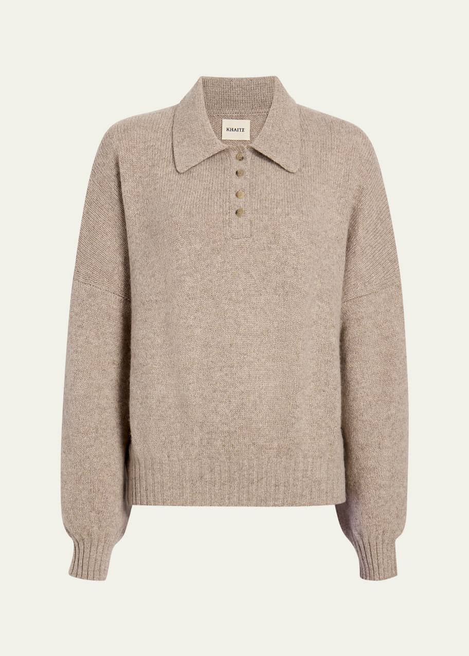 Image 1 of 1: Rene Polo Cashmere Sweater