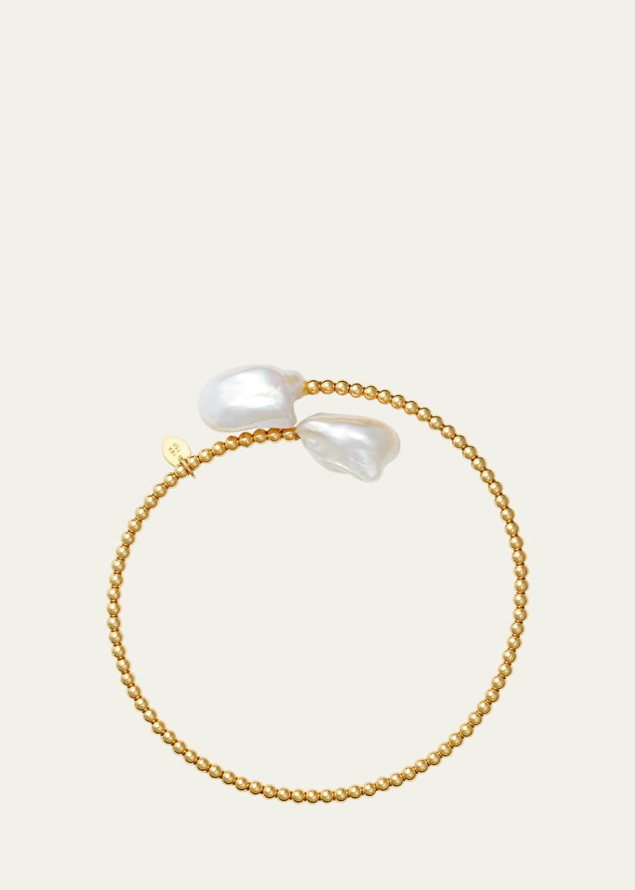 Image 1 of 1: Bixby Baroque Pearl 18K Yellow Gold Beaded Bracelet