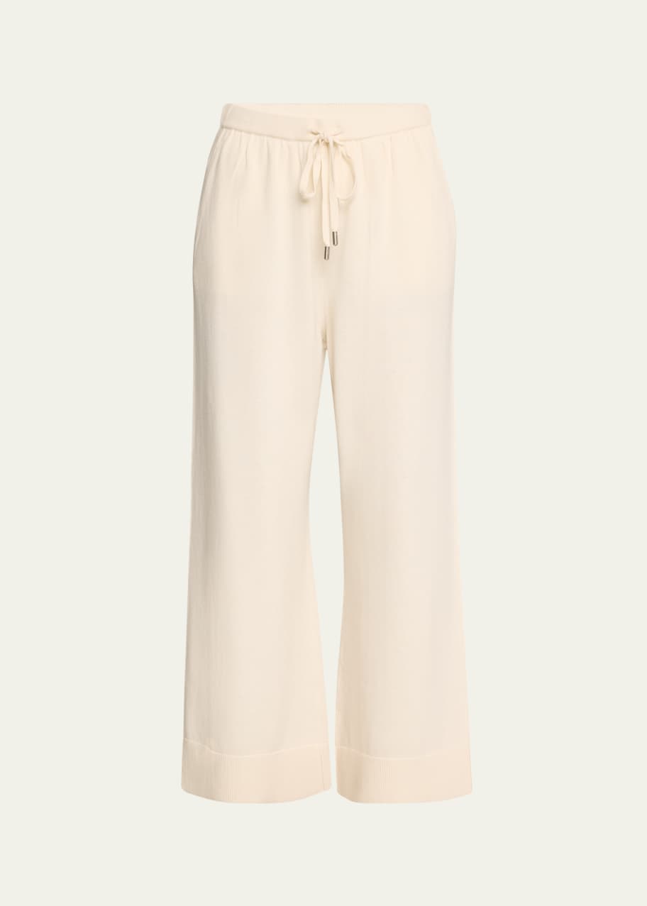 Image 1 of 1: Celine Cotton and Cashmere Wide-Leg Pants