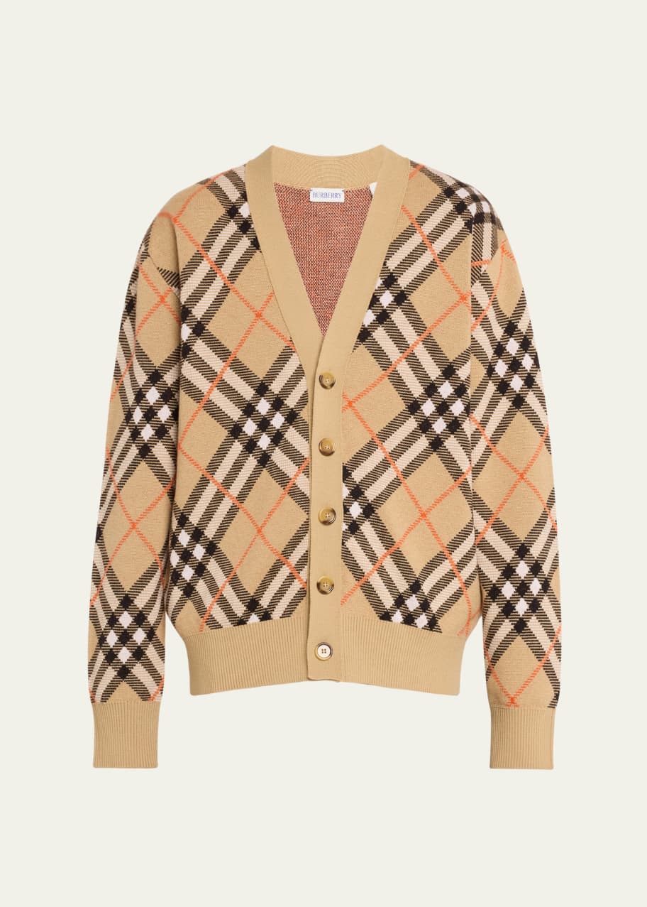 BURBERRY Mサイズ メンズカーディガン アイボリー ヴィンテージ Burberry Men's Vintage Check Cardigan - Bergdorf Goodman