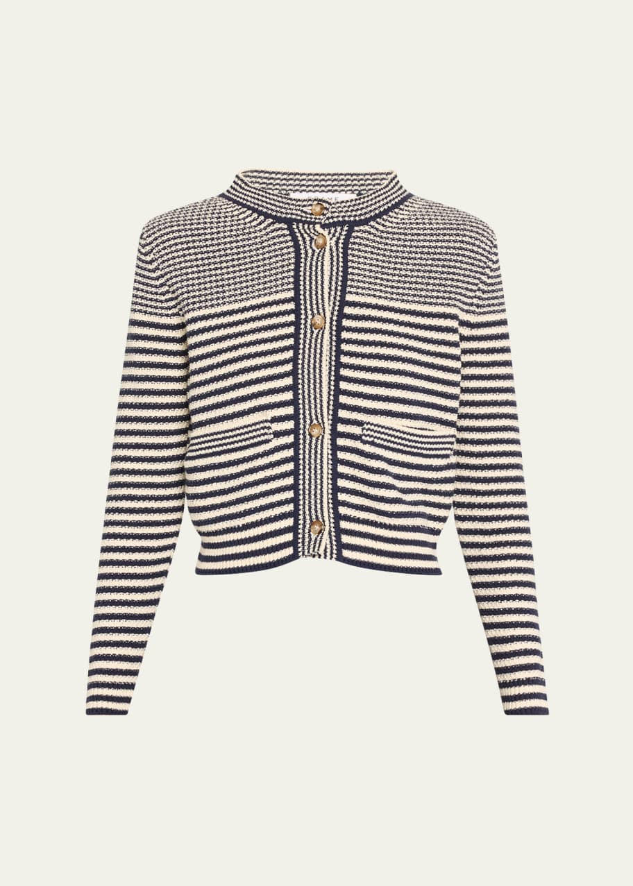 FRAME Compact Stripe Cardigan - Bergdorf Goodman