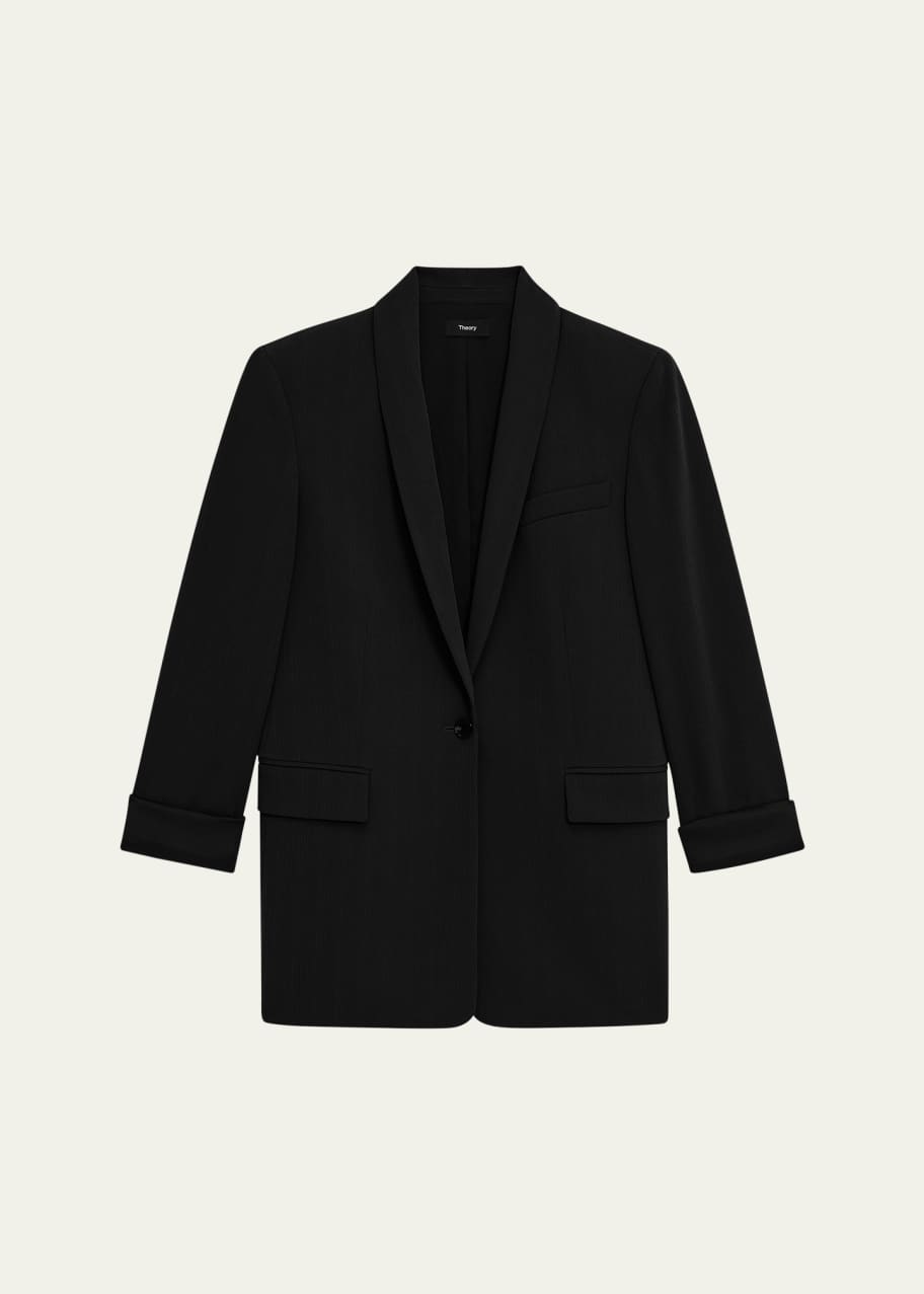 Image 1 of 1: Admiral Crepe Relaxed Shawl-Collar Blazer